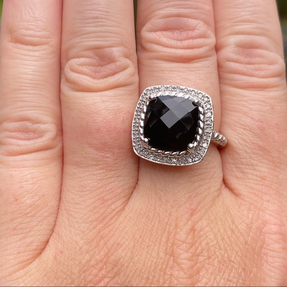 Black Onyx and Diamond Statement Ring - Picture 4 of 5